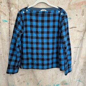 Toast Zoya Check Cotton Smock Blouse